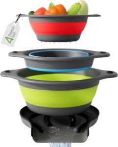 Colanders with self draining