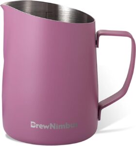 Milk Frothing Pitcher, 430ml Stainless Steel Milk Frother Cup, Espresso Steaming Pitcher for Cappuccino, Latte Art, Coffee Machine Accessories Barista...-min