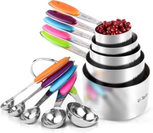 U-Taste 10 Piece Measuring Cups and Spoons Set in 18/8 Stainless Steel 