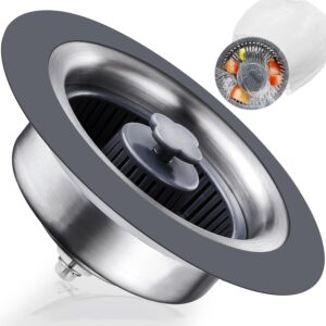 Upgraded 3 in 1 Kitchen Sink Drain Strainer Stopper Stainless Steel Pop Up Kitchen Sink Stopper Anti-Clogging Kitchen Sink Strainer Basket Filter for US