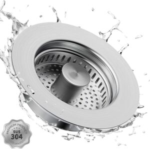 XLMSPORTS 3 in 1 Kitchen Sink Drain Strainer and Stopper, 304 Stainless Steel Pop-up Anti-Clogging Basket Strainer with Brass Bounce Core, Fast Drainage...