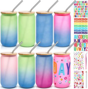 Best Mason Jar Glasses with Lids and Straws: Top 20 Stylish & Eco-Friendly Picks 17 16 Colorful Rainbow Mason Jar Tumblers with Metal Lids-min