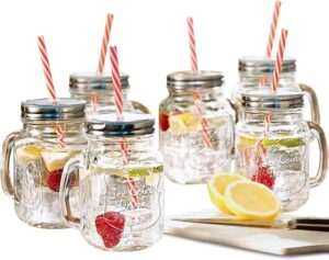 Best Mason Jar Glasses with Lids and Straws: Top 20 Stylish & Eco-Friendly Picks 20 19 Estilo Mason Jar Shot Glasses with Lids & Straws4-min