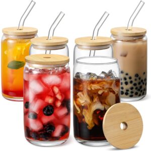 Best Mason Jar Glasses with Lids and Straws: Top 20 Stylish & Eco-Friendly Picks 21 20 VITEVER Mason Jar Drinking Glasses with Bamboo Lids & Straws (Set of 6)-min
