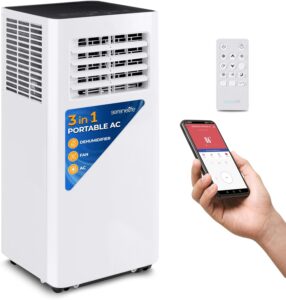Best Portable Air Conditioners for Small Apartments 3 SereneLife Small Air Conditioner Portable 8,000 BTU with Built-in Dehumidifier-min
