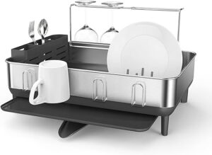 Best Dish Drying Racks for Small Counters: Compact, Stylish & Functional 2 1 Simplehuman Steel Frame Dish Rack-min