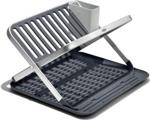 Best Dish Drying Racks for Small Counters: Compact, Stylish & Functional 11 10 OXO Good Grips Aluminum Fold F-min