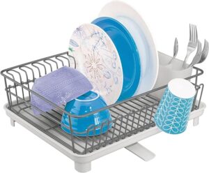 Best Dish Drying Racks for Small Counters: Compact, Stylish & Functional 14 13 mDesign Compact Dish Drying Rack with Drainboard-min