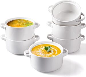15 DELLING 6 Pack Soup Bowls with Handles, 24 Oz Large Serving Soup-min