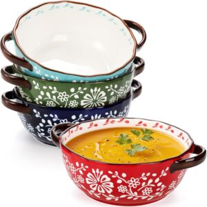 18 4 Pack Ceramic Soup Bowls with Handles, 24 Oz French Onion-min