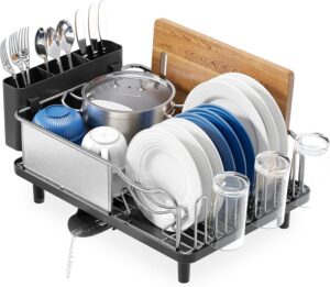Best Dish Drying Racks for Small Counters: Compact, Stylish & Functional 19 18 urackify stainless steel dish drying rack-min