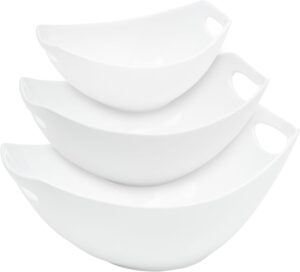 4 Piece Stoneware Large Serving Bowls Set With Handle-min