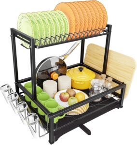 Best Dish Drying Racks for Small Counters: Compact, Stylish & Functional 9 8 Simple Houseware 2-Tier Dish Rack-min