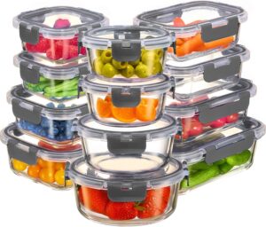 Best Glass Meal Prep Containers: The Ultimate Buyer’s Guide 7 6 FineDine 24-Piece Glass Storage Containers-min