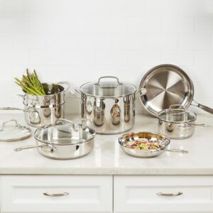 3 Cuisinart 77-11G Stainless Steel 11-Piece Set Chef's-Classic-Stainless-Cookware-Collection